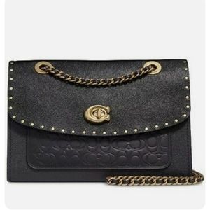 Coach Black Crossbody Bag with Gold Accents